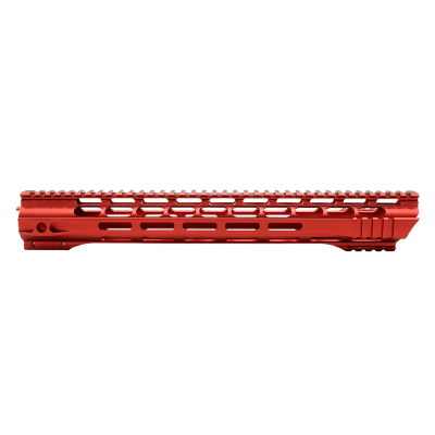 AR-15 Skeleton Free Float Handguard 15 Inch- Slant Cut-RED- Made in USA 