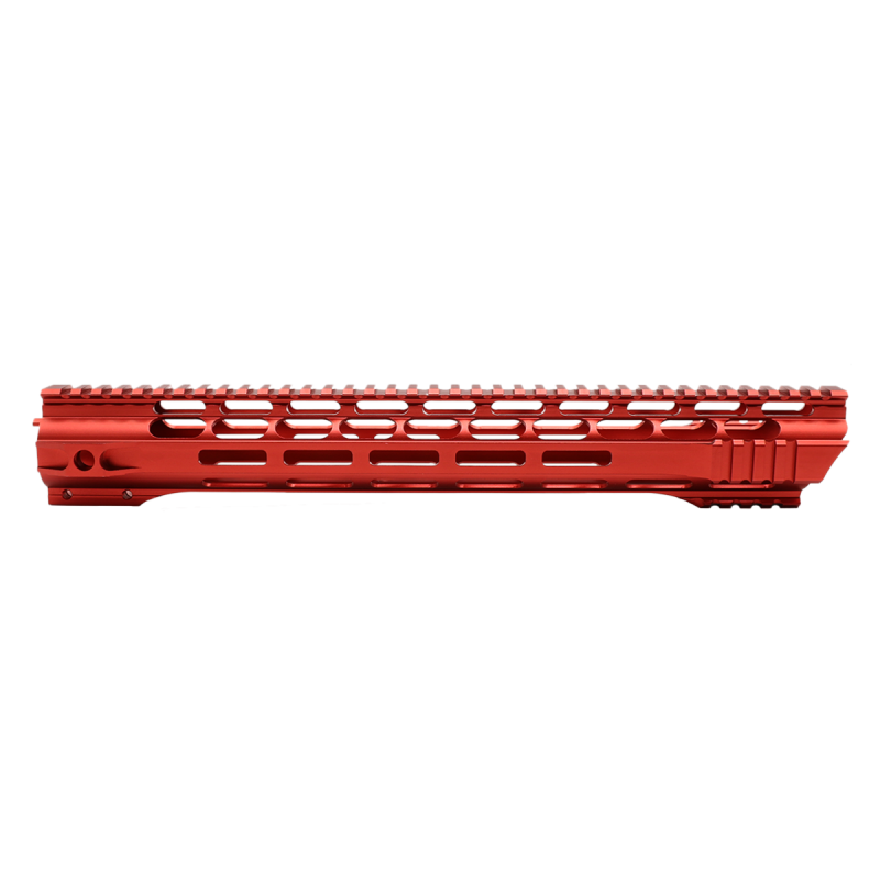 AR-15 Skeleton Free Float Handguard 15 Inch- Slant Cut-RED- Made in USA 