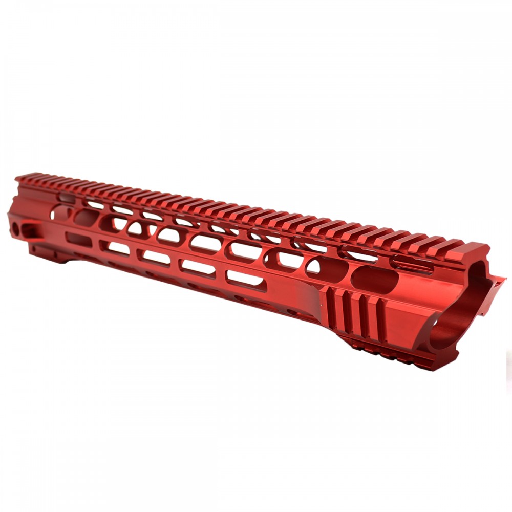 AR-15 Skeleton Free Float Handguard 15 Inch- Slant Cut-RED- Made in USA 