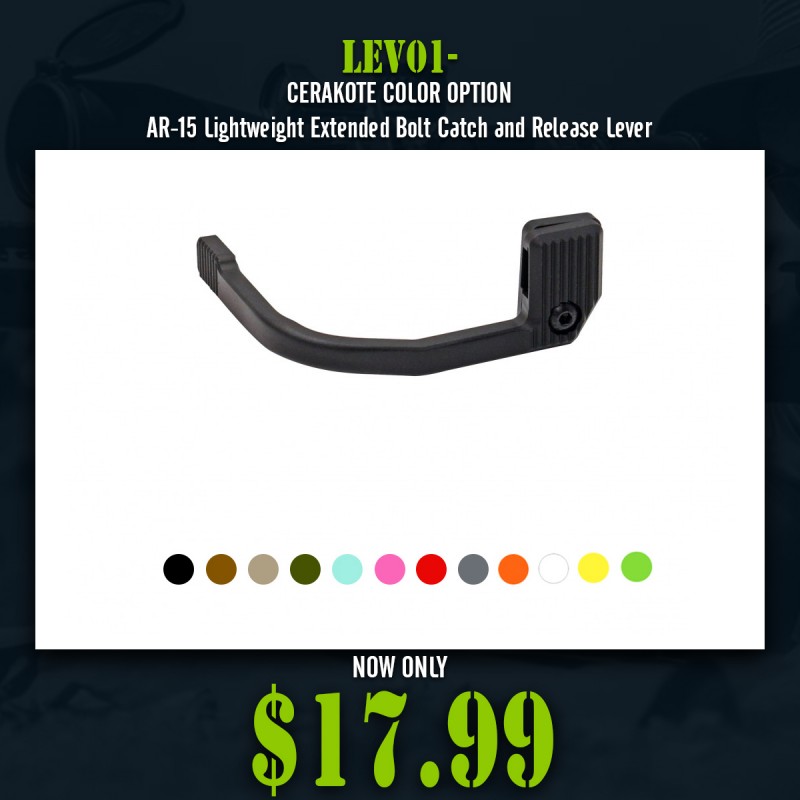 CERAKOTE COLOR OPTION|AR-15 Lightweight Extended Bolt Catch and Release Lever