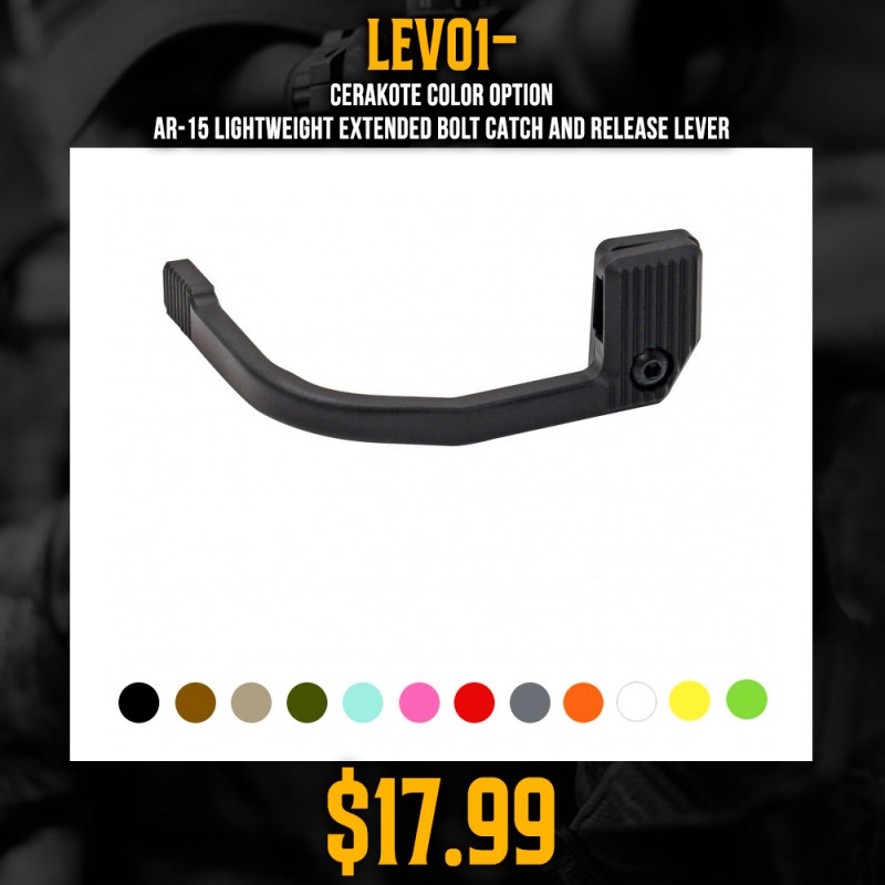 CERAKOTE COLOR OPTION|AR-15 Lightweight Extended Bolt Catch and Release Lever CERAKOTE COLOR OPTION|AR-15 Lightweight Extended Bolt Catch and Release Lever