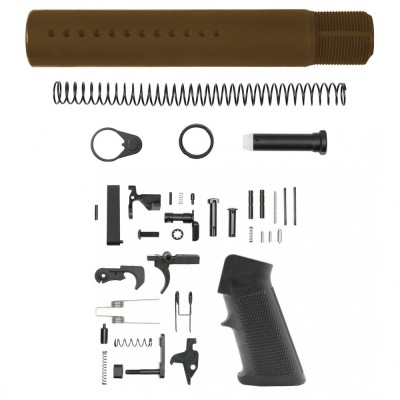 CERAKOTE BURNT BRONZE | AR-15 .223/5.56 Custom made Pistol Buffer Tube Kit - No Foam Pad W/ Lower Parts Kit