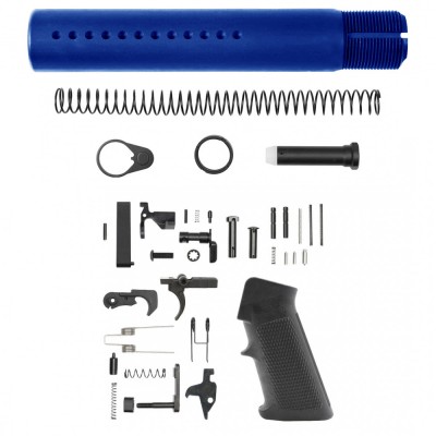 CERAKOTE BLUE FLAME | AR-15 .223/5.56 Custom made Pistol Buffer Tube Kit - No Foam Pad W/ Lower Parts Kit