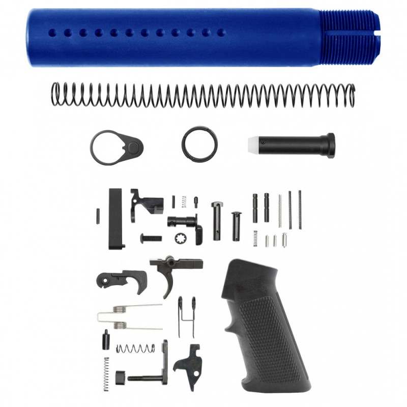 CERAKOTE BLUE FLAME | AR-15 .223/5.56 Custom made Pistol Buffer Tube Kit - No Foam Pad W/ Lower Parts Kit