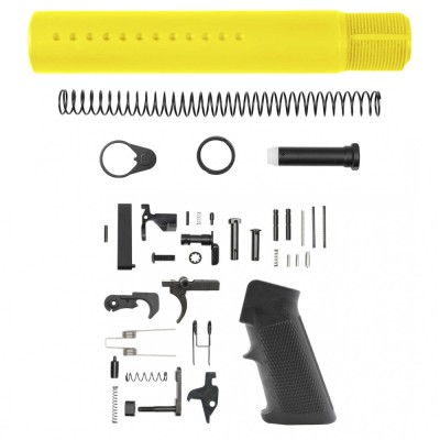 CERAKOTE LEMON ZEST| AR-15 .223/5.56 Custom made Pistol Buffer Tube Kit - No Foam Pad W/ Lower Parts Kit