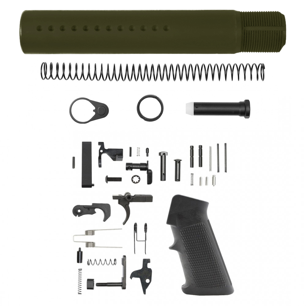 AR-15 .223/5.56 Custom made Pistol Buffer Tube Kit - No Foam Pad - CERAKOTE OD GREEN