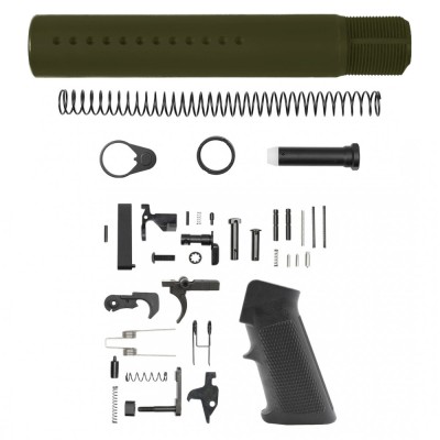CERAKOTE OD GREEN | AR-15 .223/5.56 Custom made Pistol Buffer Tube Kit - No Foam Pad W/ Lower Parts Kit