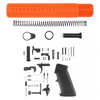 CERAKOTE HUNTER ORANGE | AR-15 .223/5.56 Custom made Pistol Buffer Tube Kit - No Foam Pad W/ Lower Parts Kit