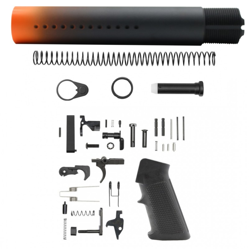 CERAKOTE GRADIENT|AR-15 .223/5.56 Custom made Pistol Buffer Tube Kit - Hunter Orange - No Foam Pad