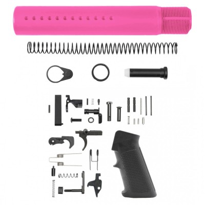 CERAKOTE PINK| AR-15 .223/5.56 Custom made Pistol Buffer Tube Kit - No Foam Pad W/ Lower Parts Kit