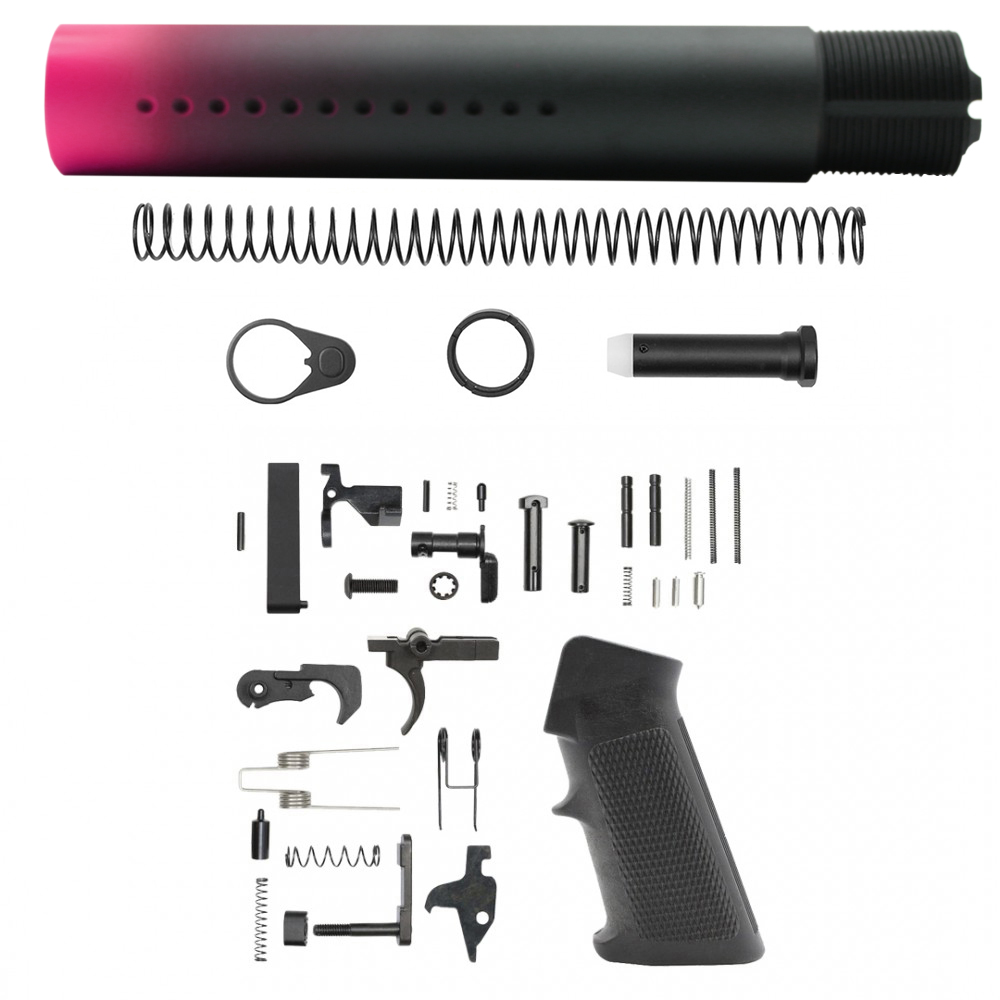 CERAKOTE GRADIENT|AR-15 .223/5.56 Custom made Pistol Buffer Tube Kit - Pink - No Foam Pad