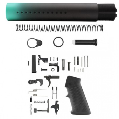 CERAKOTE GRADIENT RGB | AR-15 .223/5.56 Custom made Pistol Buffer Tube Kit - No Foam Pad W/ Lower Parts Kit