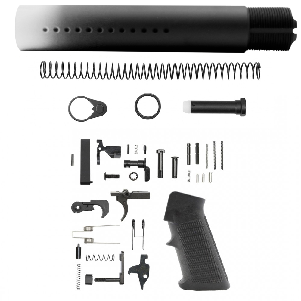 CERAKOTE GRADIENT|AR-15 .223/5.56 Custom made Pistol Buffer Tube Kit - Bright White - No Foam Pad