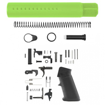 AR-15 .223/5.56 Custom made Pistol Buffer Tube Kit - No Foam Pad - CERAKOTE ZOMBIE GREEN W/ Lower Parts Kit