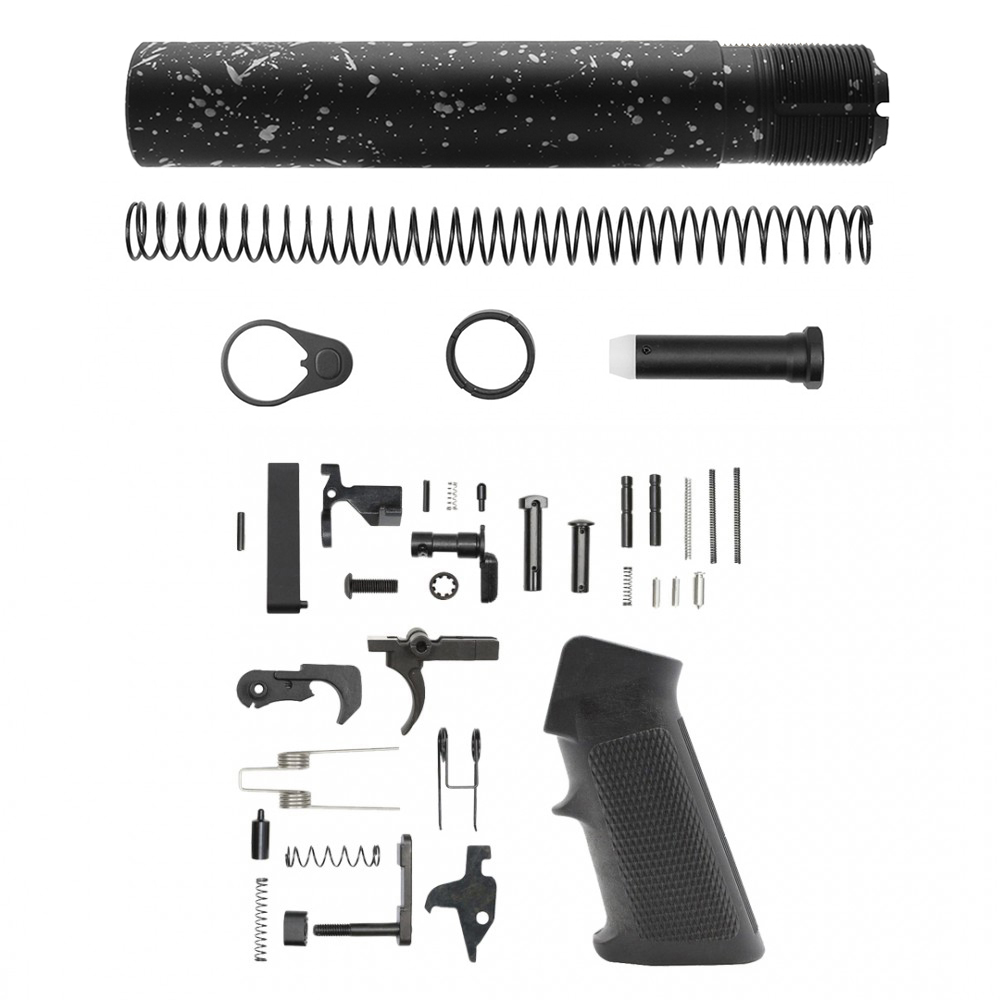 CERAKOTE SPLATTER SLV| AR-15 .223/5.56 Complete Pistol Buffer Tube Kit - No Foam Pad W/ Lower Parts Kit