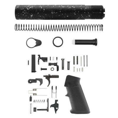 CERAKOTE SPLATTER SLV| AR-15 .223/5.56 Complete Pistol Buffer Tube Kit - No Foam Pad W/ Lower Parts Kit
