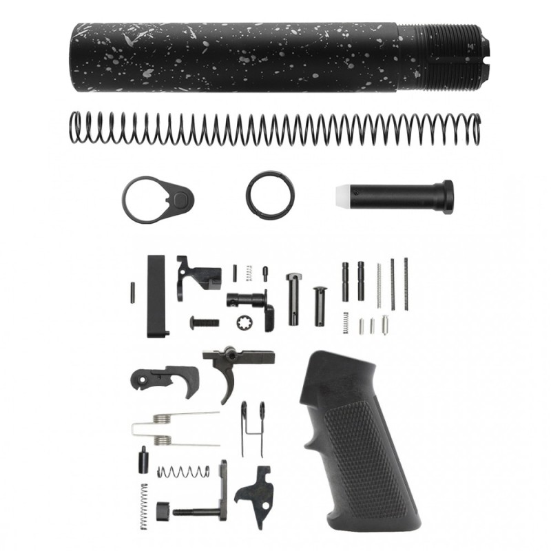 CERAKOTE SPLATTER SLV| AR-15 .223/5.56 Complete Pistol Buffer Tube Kit - No Foam Pad W/ Lower Parts Kit CERAKOTE SPLATTER SLV| AR-15 .223/5.56 Complete Pistol Buffer Tube Kit - No Foam Pad W/ Lower Parts Kit