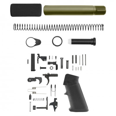 CERAKOTE EL GREEN | AR-15 .223/5.56 Complete Pistol Buffer Tube Kit W/ Lower Parts Kit