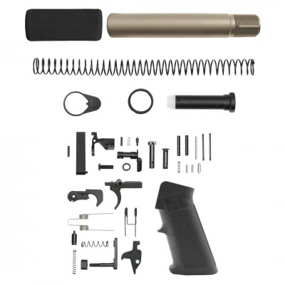 CERAKOTE FLAT DARK EARTH | AR-15 .223/5.56 Complete Pistol Buffer Tube Kit W/ Lower Parts Kit