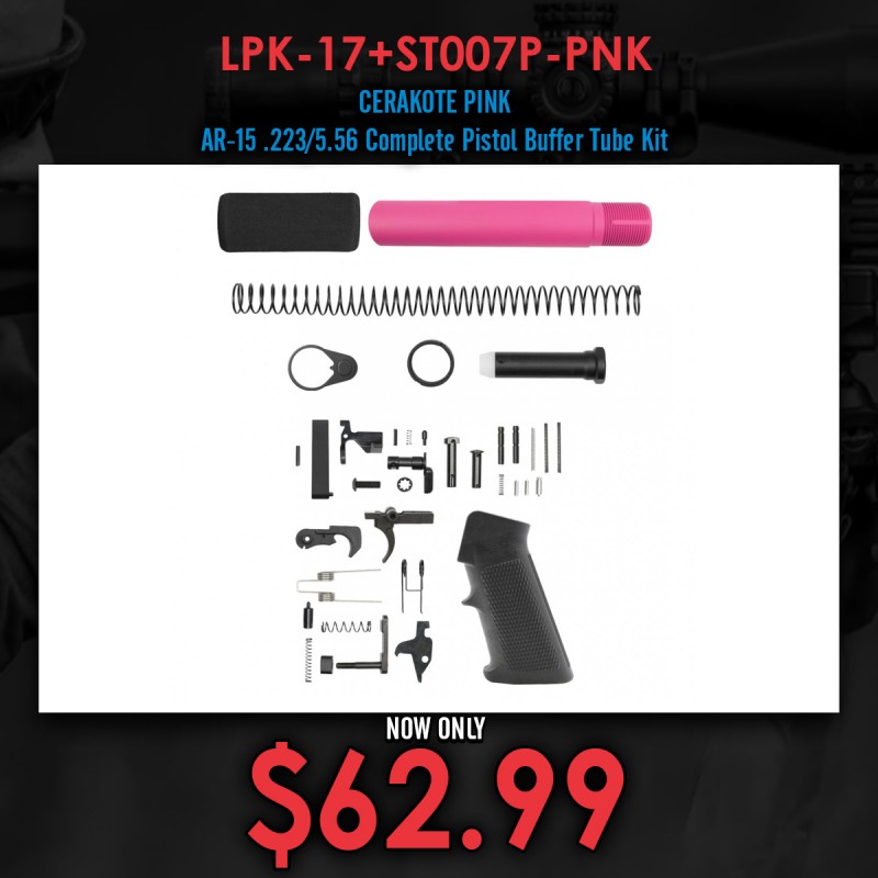 CERAKOTE PINK | AR-15 .223/5.56 Complete Pistol Buffer Tube Kit