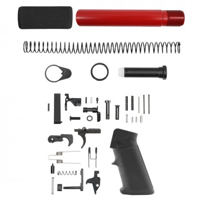 CERAKOTE RUBY RED | AR-15 .223/5.56 Complete Pistol Buffer Tube Kit W/ Lower Parts Kit