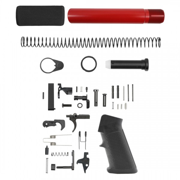 CERAKOTE RUBY RED | AR-15 .223/5.56 Complete Pistol Buffer Tube Kit W/ Lower Parts Kit CERAKOTE RUBY RED | AR-15 .223/5.56 Complete Pistol Buffer Tube Kit W/ Lower Parts Kit