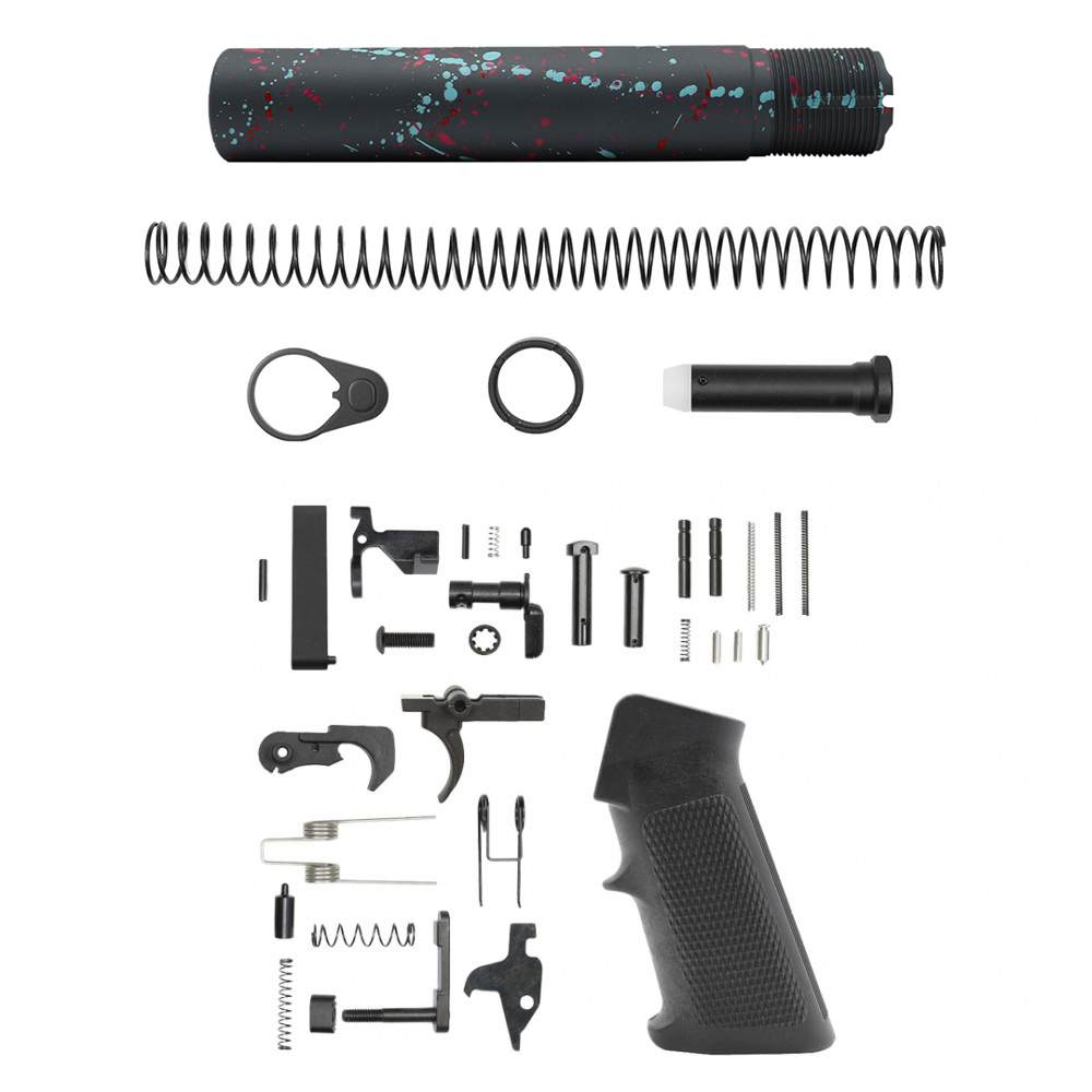 CERAKOTE SPLATTER SGY| AR-15 .223/5.56 Complete Pistol Buffer Tube Kit - No Foam Pad