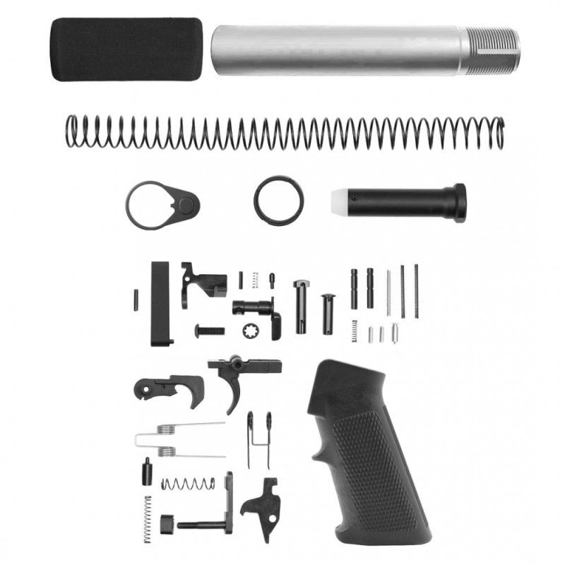 CERAKOTE GLACIER SILVER | AR-15 .223/5.56 Complete Pistol Buffer Tube Kit W/ Lower Parts Kit CERAKOTE GLACIER SILVER | AR-15 .223/5.56 Complete Pistol Buffer Tube Kit W/ Lower Parts Kit