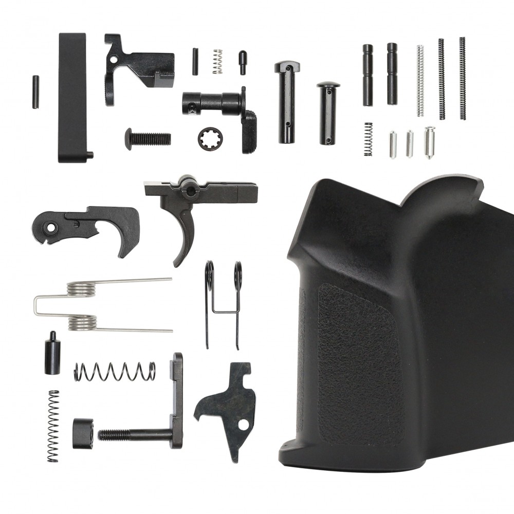 AR-15 Lower Receiver Parts Kit W/ Strike Industries Simple Featureless Grip