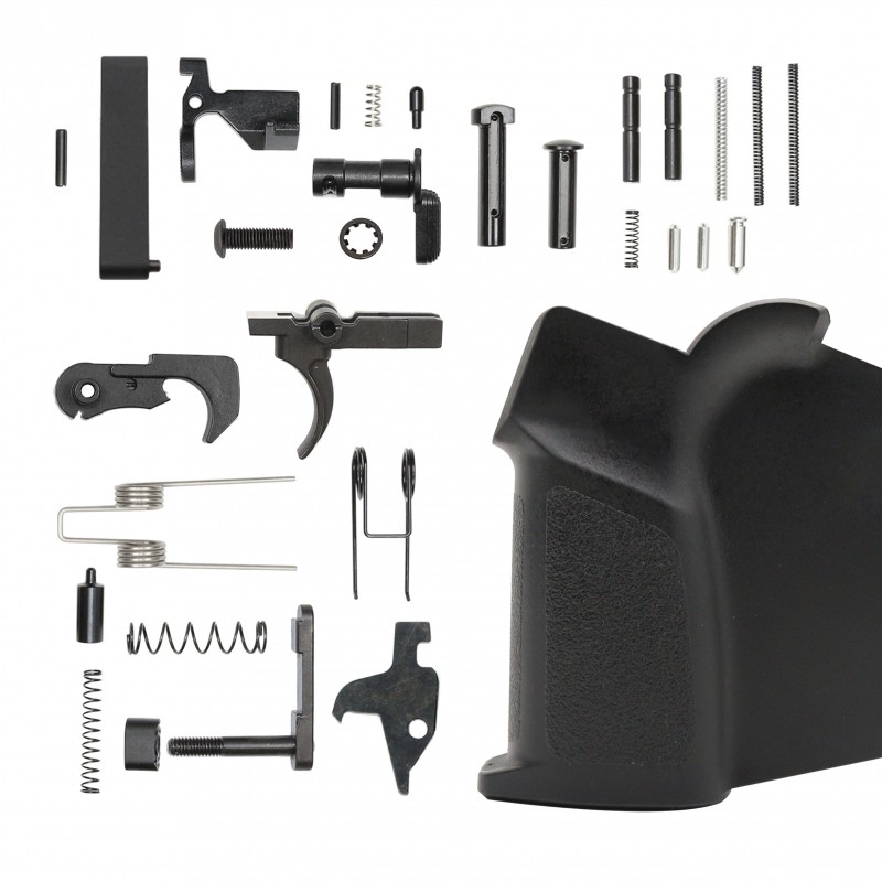 AR-15 Lower Receiver Parts Kit W/ Strike Industries Simple Featureless Grip - California Compliance