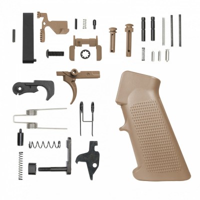 CERAKOTE FDE| AR-15 Lower Receiver Parts Kit |LPK-FDE W/ Safety and Grip Option