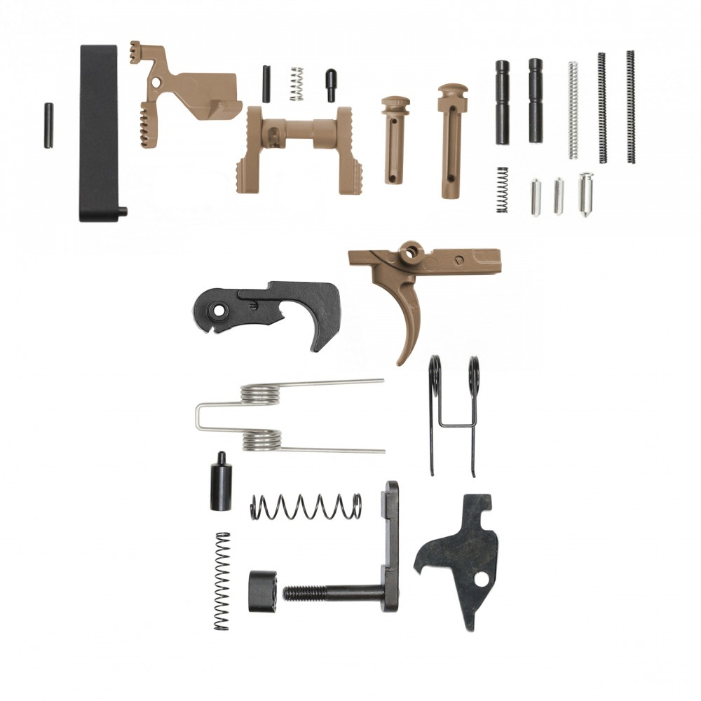 CERAKOTE FDE | AR-15 Lower Receiver Parts Kit | Without Grip & Screw