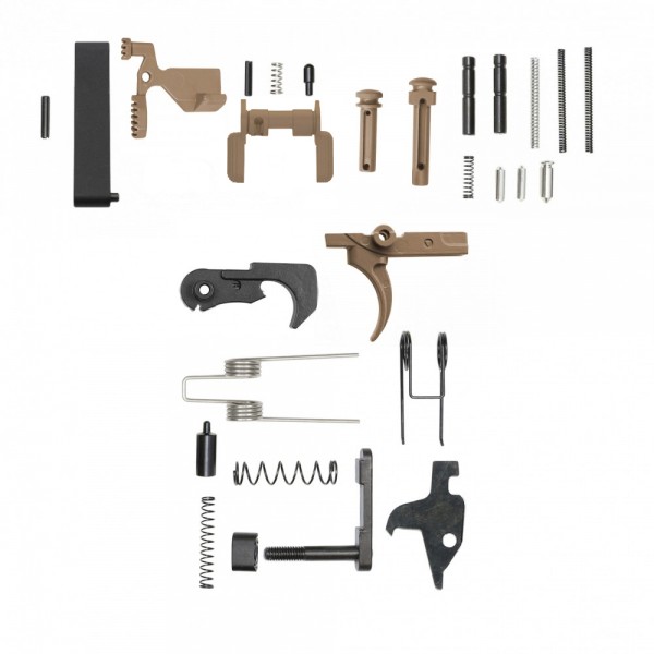 CERAKOTE FDE | AR-15 Lower Receiver Parts Kit | Without Grip & Screw CERAKOTE FDE | AR-15 Lower Receiver Parts Kit | Without Grip & Screw