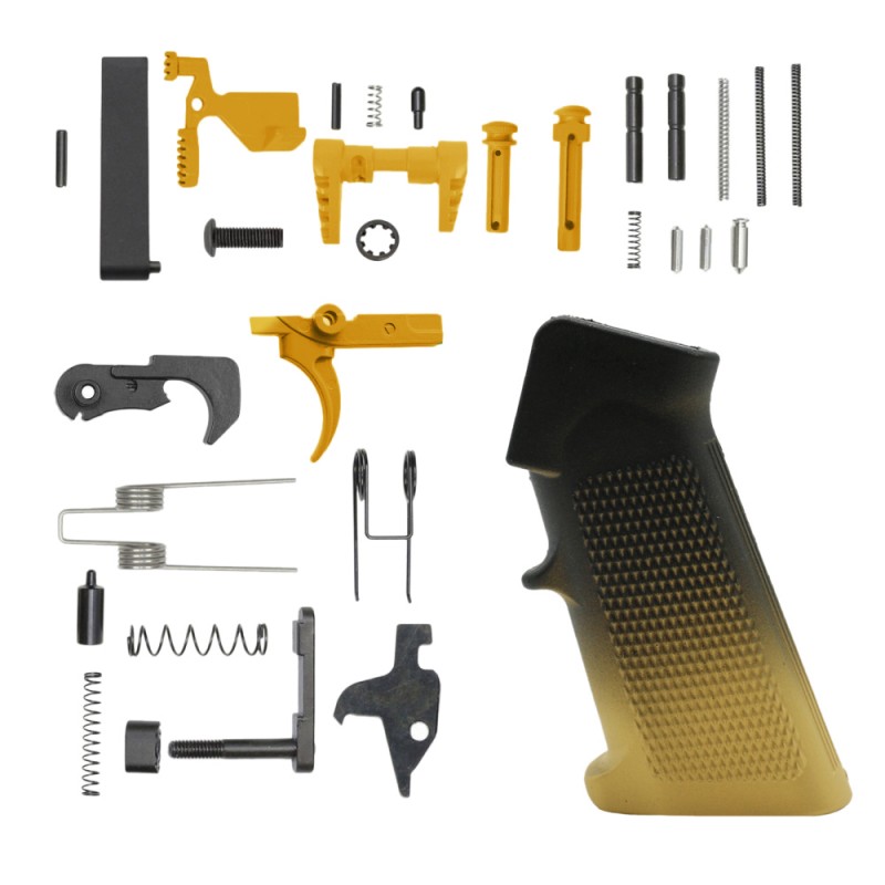 CERAKOTE GRADIENT GOLD| AR-15 Lower Receiver Parts Kit W/ Safety Option