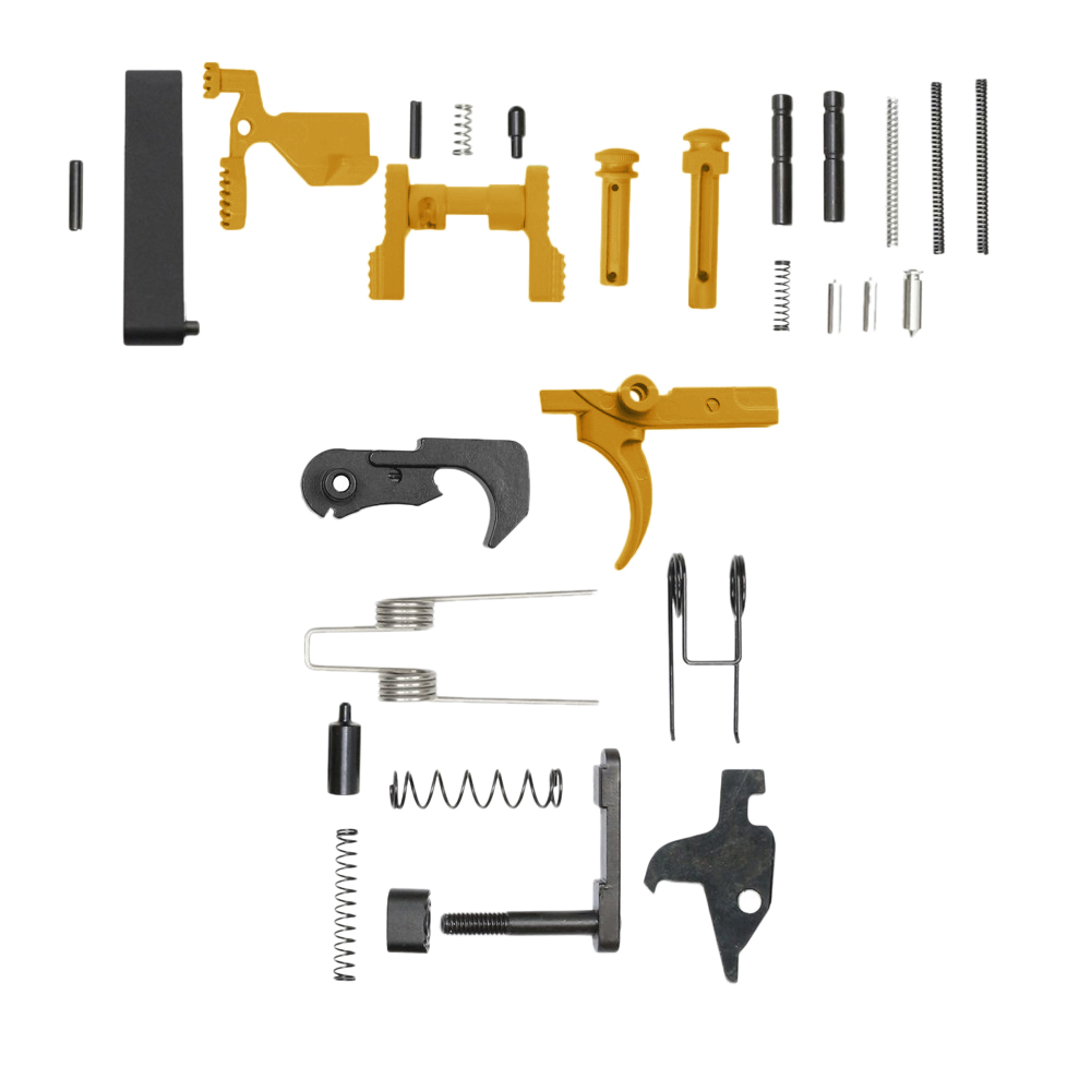 CERAKOTE GOLD | AR-15 Lower Receiver Parts Kit | Without Grip & Screw