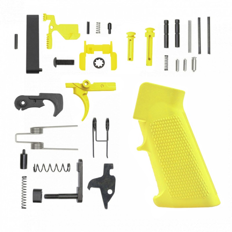 CERAKOTE LEMON ZEST| AR-15 Lower Receiver Parts Kit |LPK-LEM W/ Safety and Grip Option CERAKOTE LEMON ZEST| AR-15 Lower Receiver Parts Kit |LPK-LEM W/ Safety and Grip Option