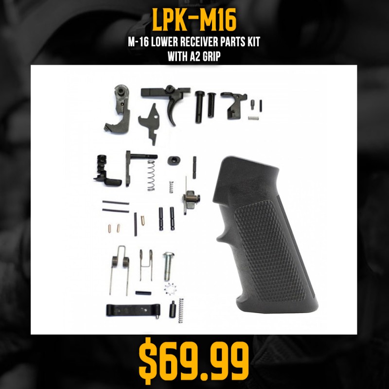 M-16 Lower Receiver Parts Kit With A2 Grip M-16 Lower Receiver Parts Kit With A2 Grip