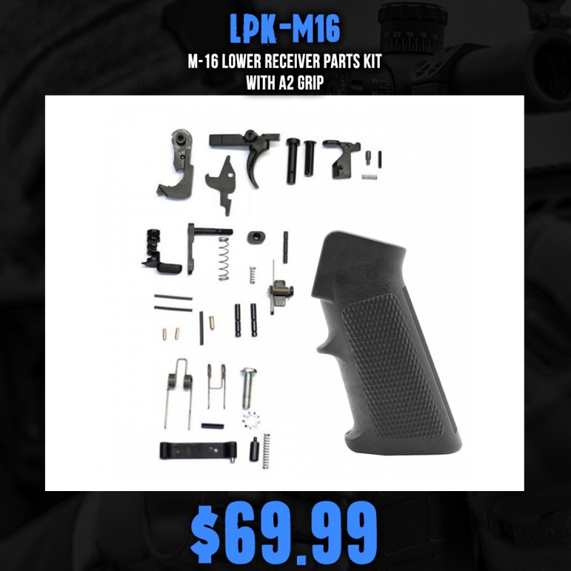 M-16 Lower Receiver Parts Kit With A2 Grip  M-16 Lower Receiver Parts Kit With A2 Grip