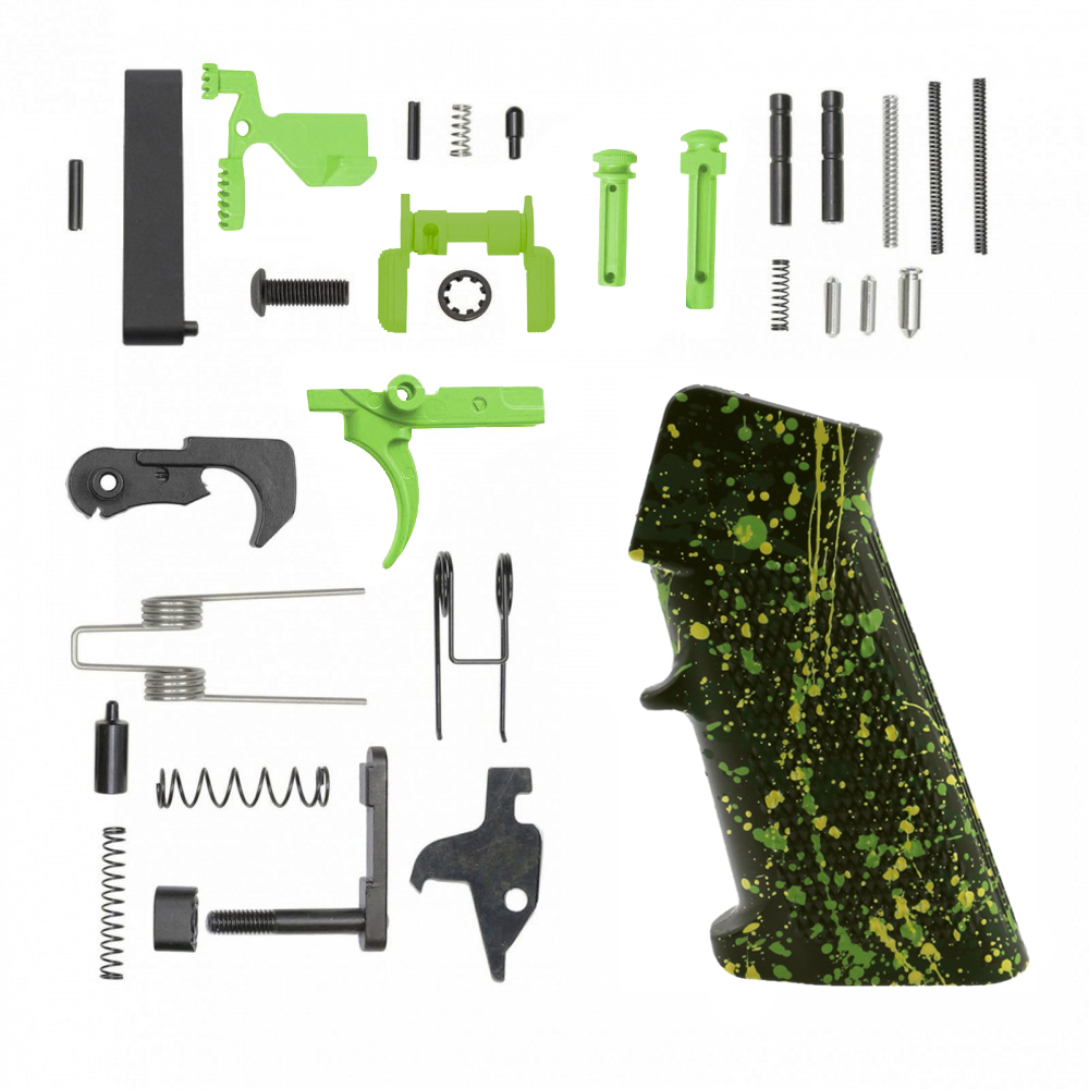 CERAKOTE OD GREEN SPLATTER GRIP| AR-15 Lower Receiver Parts Kit W/ Color Option