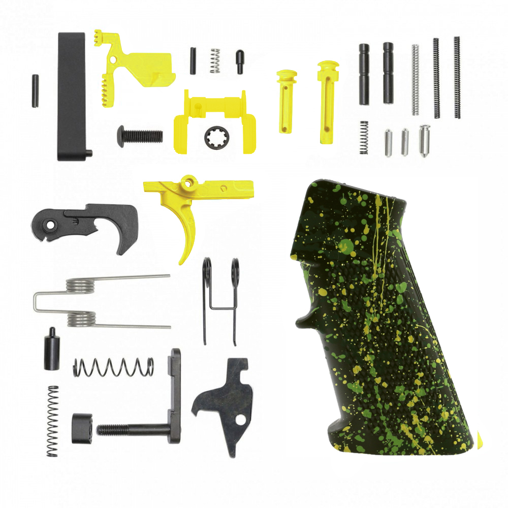 CERAKOTE OD GREEN SPLATTER GRIP| AR-15 Lower Receiver Parts Kit W/ Color Option