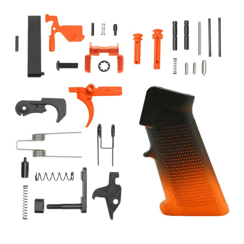 CERAKOTE GRADIENT ORANGE| AR-15 Lower Receiver Parts Kit W/ Safety Option