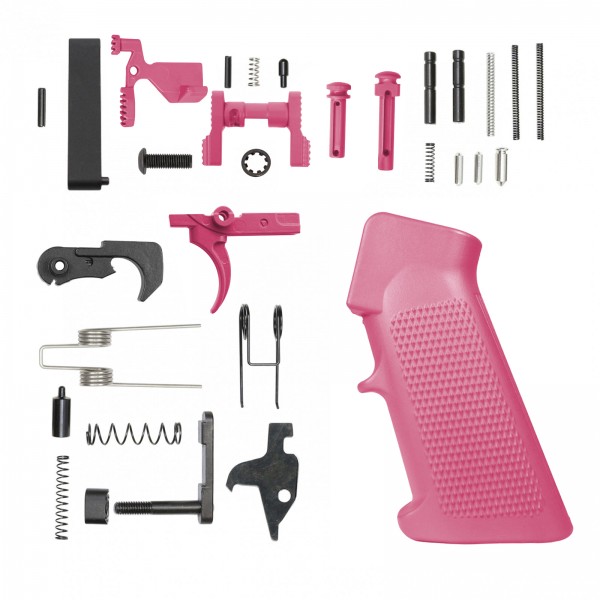 CERAKOTE PINK| AR-15 Lower Receiver Parts Kit |LPK-PINK W/ Safety and Grip Option