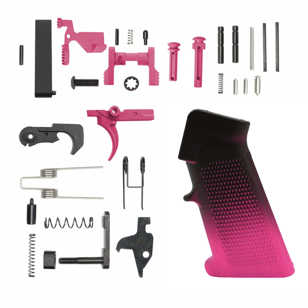 CERAKOTE GRADIENT PINK| AR-15 Lower Receiver Parts Kit W/ Safety Option