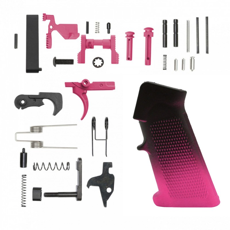 CERAKOTE GRADIENT PINK| AR-15 Lower Receiver Parts Kit W/ Safety Option