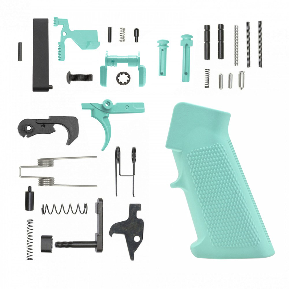 CERAKOTE ROBINS EGG| AR-15 Lower Receiver Parts Kit |LPK-ROBINS EGG W/ Safety and Grip Option