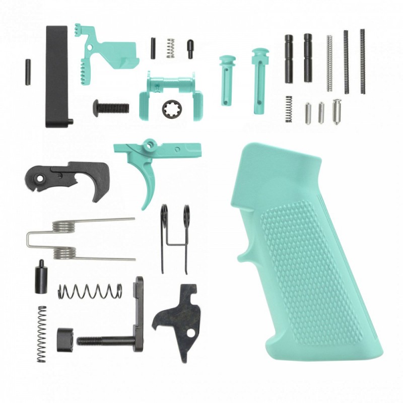 CERAKOTE ROBINS EGG| AR-15 Lower Receiver Parts Kit |LPK-ROBINS EGG W/ Safety and Grip Option