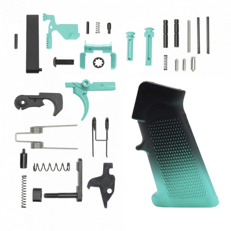 CERAKOTE GRADIENT ROBINS EGG| AR-15 Lower Receiver Parts Kit W/ Safety Option
