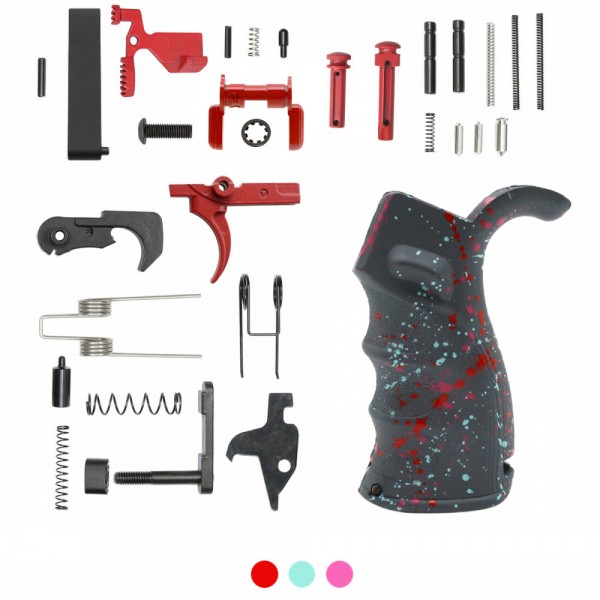 CERAKOTE SPLATTER SGY GRIP| AR-15 Lower Receiver Parts Kit W/ Color Option CERAKOTE SPLATTER SGY GRIP| AR-15 Lower Receiver Parts Kit W/ Color Option