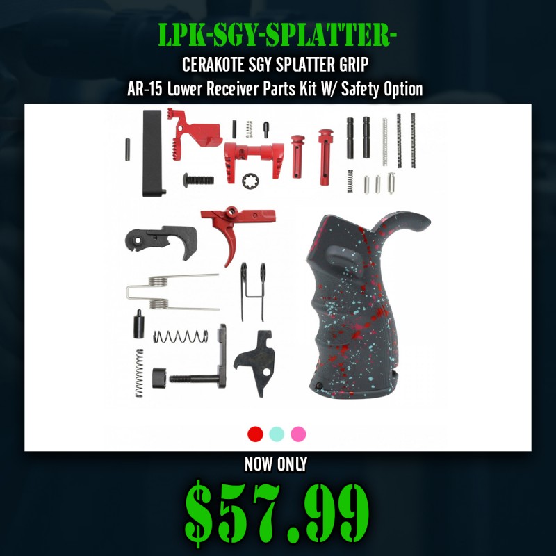 CERAKOTE SGY SPLATTER GRIP| AR-15 Lower Receiver Parts Kit W/ Safety Option