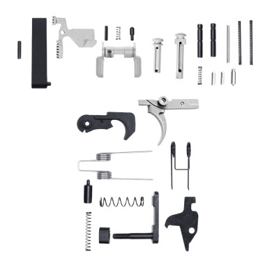 CERAKOTE GLACIER SILVER | AR-15 Lower Receiver Parts Kit | Without Grip & Screw